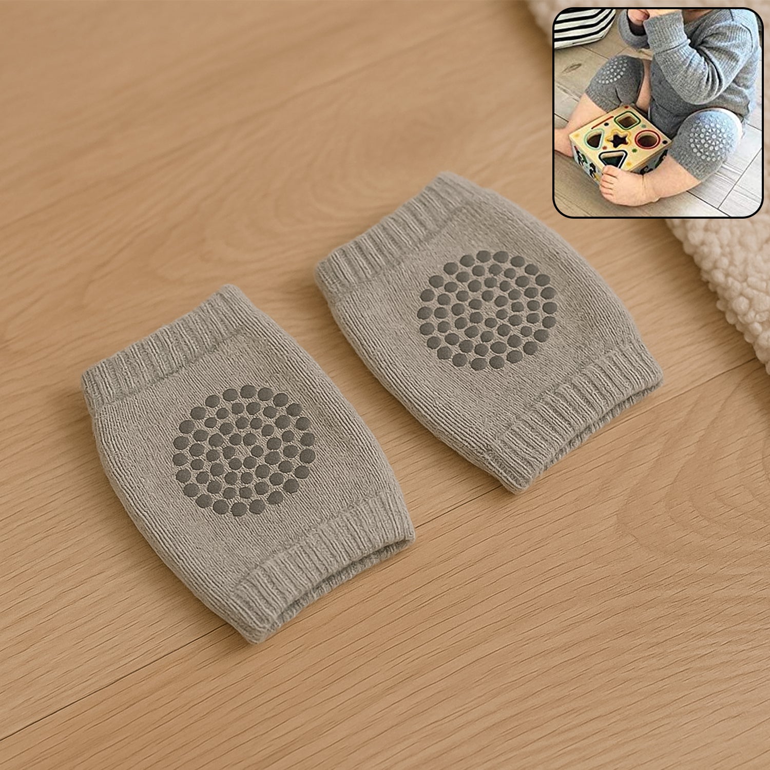 Light Grey Toddler Wool Knit Leg Warmer (Knee Guard) Light Grey Toddler Wool Knit Leg Warmer (Knee Guard)